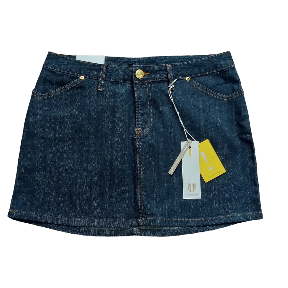 Dark Denim Venus Williams Eleven Mini Skirt Size 12 NWT.